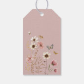 Dusty Pink Wildflower Garden Baby shower Favoriete Cadeaulabel (Achterkant)