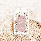 Dusty Pink Wildflower Garden Baby shower Favoriete Cadeaulabel