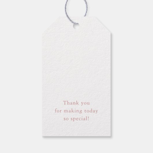 Dusty Pink Wildflower Rustic Boho dank u voor uw g Cadeaulabel (Achterkant)