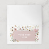 Dusty Pink Wildflower Verjaardag Etiket Plaatskaartje (Buitenkant ongevouwen)