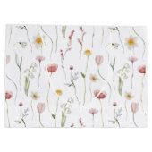 Dusty Pink Wildflower Watercolor Groot Cadeauzakje (Achterkant)