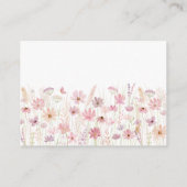 Dusty Pink Wildflowers Baby shower Luier Raffle Informatiekaartje (Achterkant)
