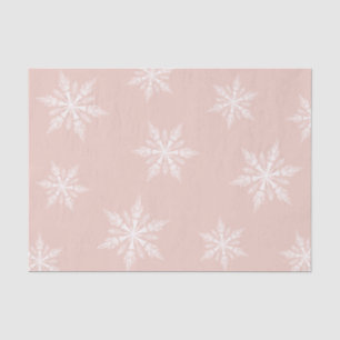 Dusty Pink Winter Holiday Snowflakes Tissuepapier