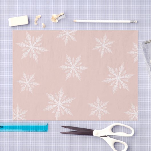 Dusty Pink Winter Holiday Snowflakes Tissuepapier (Craft)