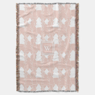 Dusty Pink Winter Wonderland met monogram Deken