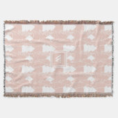 Dusty Pink Winter Wonderland met monogram Deken (Voorkant)
