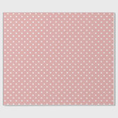 Dusty Pink | Wit Polka Dot inpakpapier (Vlak)