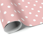 Dusty Pink | Wit Polka Dot inpakpapier<br><div class="desc">Dit klassieke polka dot cadeau inpakpapier is perfect voor uw cadeau behoeften! Wikkel een verjaardagscadeau, baby shower cadeau, vrijgezellenfeest cadeau, huwelijkscadeau of cadeau voor een andere speciale gelegenheid. Het is ook een prachtige keuze voor het inpakken van papierambachten: inpakken van papieren enveloppen, inpakken van papier, bunting, inpakken van streamers of...</div>