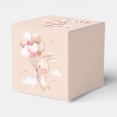 Dusty Pink Woodland Bunny Baby shower Bedankdoosjes (Achterkant)