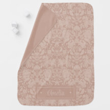 Dusty Pink Woodland Damask Baby Deken