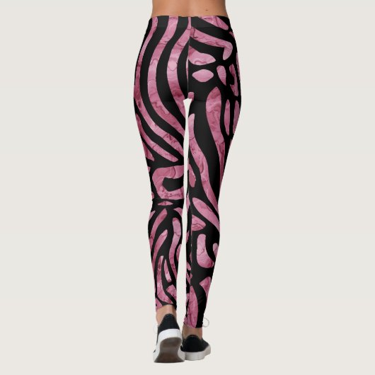 Dusty Pink Zebra Straprs Leggings (Achterkant)
