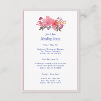 Dusty Pinks Weddenrenkaart Informatiekaartje