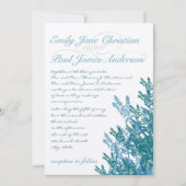 Dusty Placid Blue en Blauwgroen Wild Flower Weddin Kaart (Voorkant)