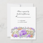 Dusty Plum and Abriot Peonies Reply Kaart (Voorkant)