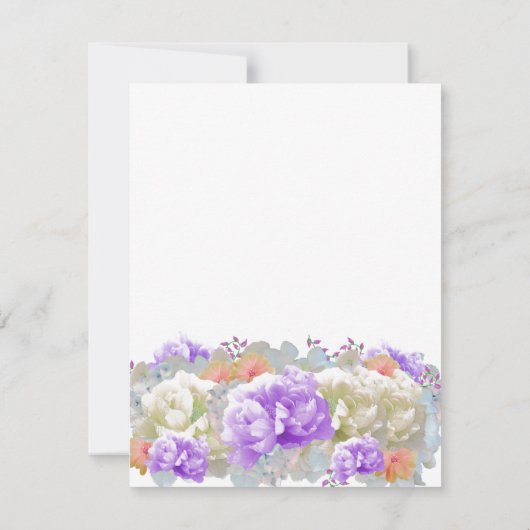 Dusty Plum and Abriot Peonies Reply Kaart (Achterkant)