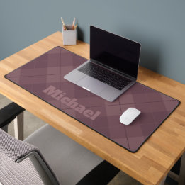 Dusty Plum Bourgondië Plaid met Vet Naam Bureaumat