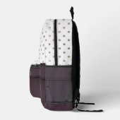 Dusty Plum en Tawny Polka Dot Design met Naam Bedrukte Rugzak (Rechts)