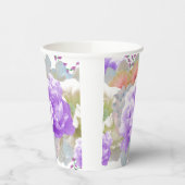 Dusty Plum Floral Bouquet Paper Cups Papieren Bekers (Links)