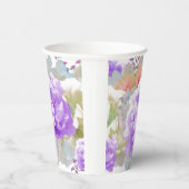 Dusty Plum Floral Bouquet Paper Cups Papieren Bekers (Rechts)
