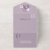 Dusty Plum Moderne Typografie Grote Symbolen Bruil All In One Uitnodiging (Buitenkant)