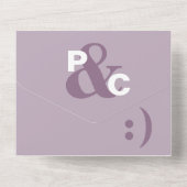 Dusty Plum Moderne Typografie Grote Symbolen Bruil All In One Uitnodiging (Achterkant)