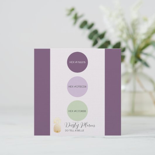 Dusty Plum Muted Kleurenpalet Kaart (Staand voorkant)
