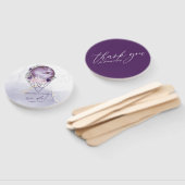 Dusty Plum Paars Full Moon Waterverf Celestial Handwaaier (Niet-gemonteerd)