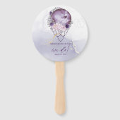 Dusty Plum Paars Full Moon Waterverf Celestial Handwaaier (Voorkant)