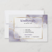 Dusty Plum Paars Minimalist RSVP-kaart RSVP Kaartje (Voorkant)