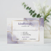 Dusty Plum Paars Minimalist RSVP-kaart RSVP Kaartje (Staand voorkant)