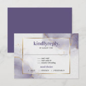 Dusty Plum Paars Minimalist RSVP-kaart RSVP Kaartje (Voorkant / Achterkant)