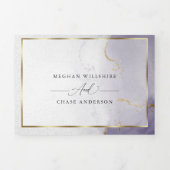 Dusty Plum Paars Tri-Fold Invitation Drieluik Uitnodiging (Cover)