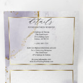 Dusty Plum Paars Tri-Fold Invitation Drieluik Uitnodiging (Binnenzijde eerst)