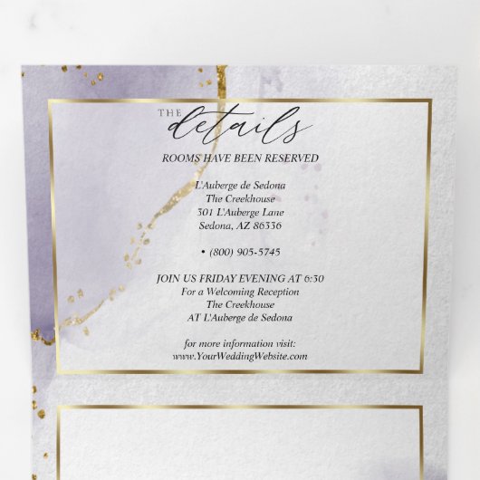 Dusty Plum Paars Tri-Fold Invitation Drieluik Uitnodiging (Binnenzijde eerst)