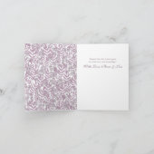 Dusty Plum Paars Wedding Botanical Bedankkaart (Binnen)