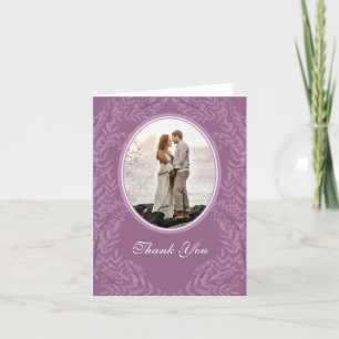 Dusty Plum Paars Wedding Botanical Bedankkaart