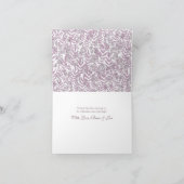Dusty Plum Paars Wedding Botanical Bedankkaart (Binnen)