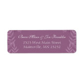 Dusty Plum Paars Wedding Botanical Etiket (Voorkant)