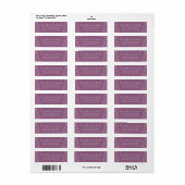 Dusty Plum Paars Wedding Botanical Etiket (Full Sheet)