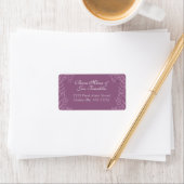 Dusty Plum Paars Wedding Botanical Etiket (Insitu)
