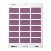 Dusty Plum Paars Wedding Botanical Etiket (Full Sheet)