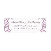 Dusty Plum Paars Wedding Botanical Etiket (Voorkant)
