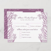 Dusty Plum Paars Wedding Botanical Feestdagenkaart (Voorkant / Achterkant)