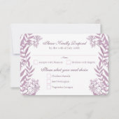 Dusty Plum Paars Wedding Botanical Kaart (Voorkant)