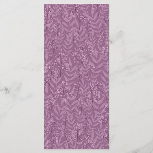 Dusty Plum Paars Wedding Botanical Menu (Achterkant)