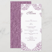 Dusty Plum Paars Wedding Botanical Menu (Voorkant / Achterkant)