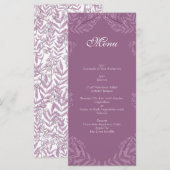 Dusty Plum Paars Wedding Botanical Menu (Voorkant / Achterkant)