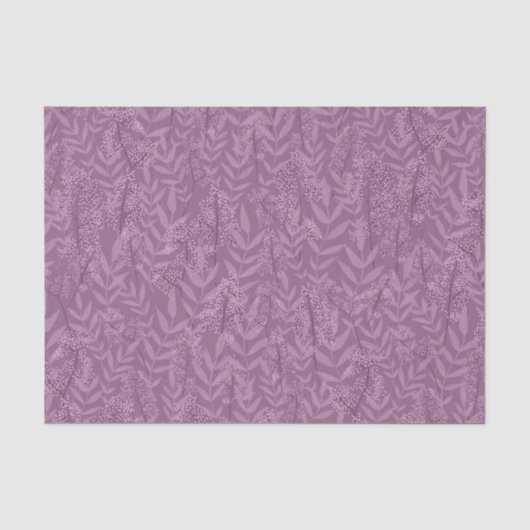 Dusty Plum Paars Wedding Botanical Tissuepapier (Voorkant)