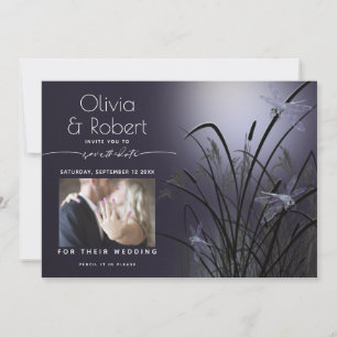 Dusty Plum Save the Date Moonlight Dragonfly Kaart