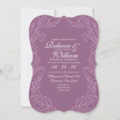 Dusty Plum Wedding Botanisch Kaart (Voorkant)